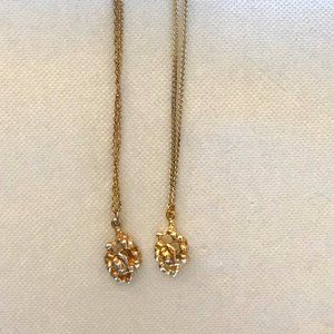 Vintage Gold Tone Nugget Necklaces